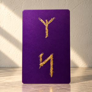 Tesla Frequencies – Purple Plate with 24K Gold Leaf Runes