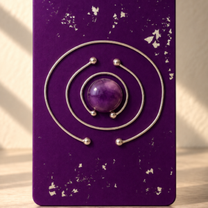 Silver Tesla Antenna – Purple Frequency Plate with Pure Silver & Amethyst