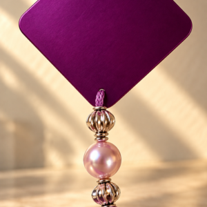Pearl Elegance – Small Tesla Frequency Plate with Pearl & Silver Details